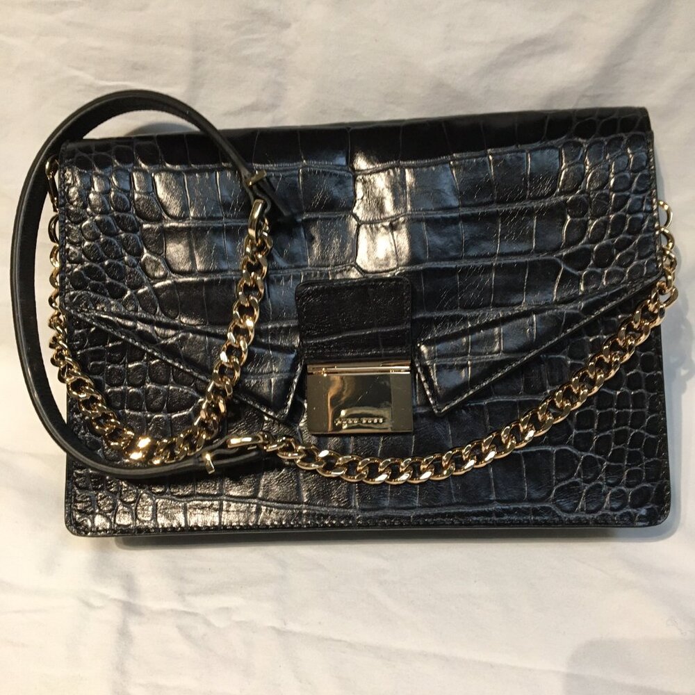 Croco-embossed shoulder bag by Hugo Boss, NWOT